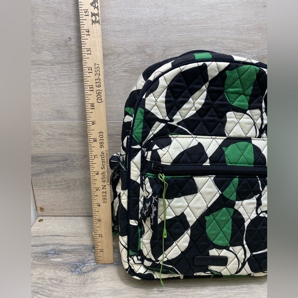 Vera Bradley Leighton Small Backpack Black Green White New Without Tags - Picture 3 of 12